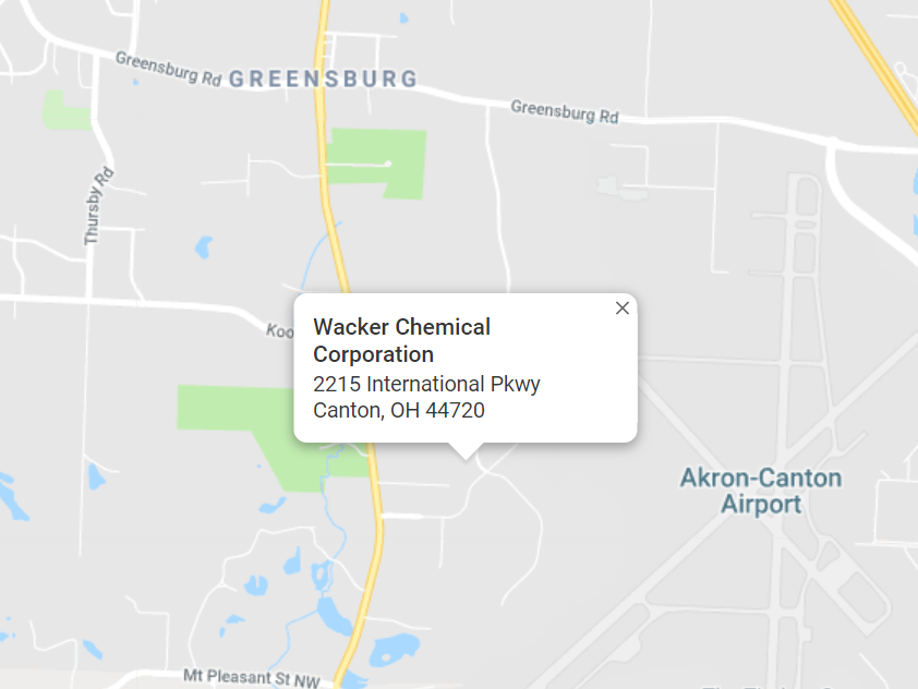 map of Wacker Chemical Corporation 2215 International Pkwy Canton, OH 44720